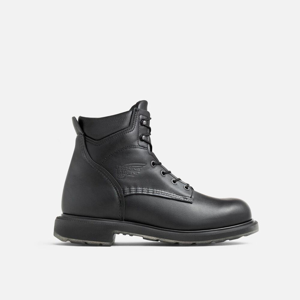 Red Wing SuperSole 2.0 607 Mens Soft Toe Work Boots Black Leather 8.5 D NEW